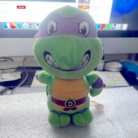 Ty Beanie Baby 6" TMNT Teenage Mutant Ninja Turtles Donatello Plush Toy - Picture 1 of 4